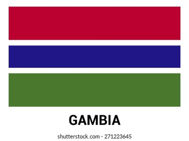 Gambia flag isolated vector in official colors and Proportion Correctly. country's name label in bottom