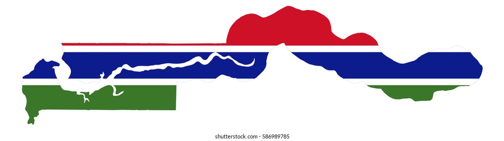 Gambia flag map