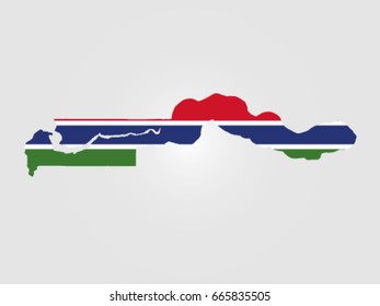 Gambia Flag Map Territory