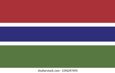 Gambia flag national African flat icon, Africa illustration vector 