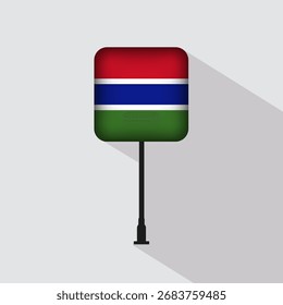 Gambia Flag Pole Vektorgrafik