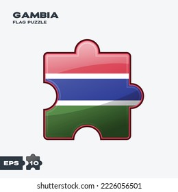Gambia flag puzzle pieces. vector illustration isolated on a white background