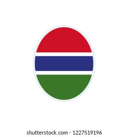 Gambia flag. Gambia round flag.