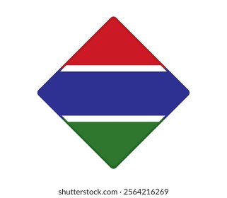 The Gambia flag square shaped. vector
