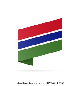 Gambia Flaggenstaatsymbol einzeln auf nationalem Hintergrund. Grußkarte Nationaler Unabhängigkeitstag der Republik Gambia. Illustrationsbanner mit realistischer Staatsflagge.