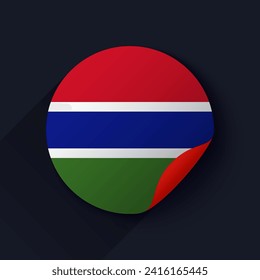 Gambia Flag Sticker Vector Illustration