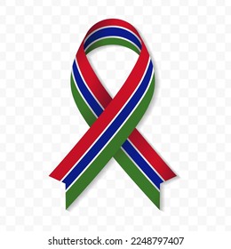 Ilustración vectorial de banda de bandera de Gambia sobre una imagen vectorial de fondo transparente (PNG).