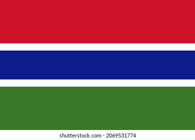 Vector de bandera de Gambia para diseñador.