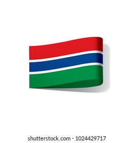 Gambia flag, vector illustration on a white background