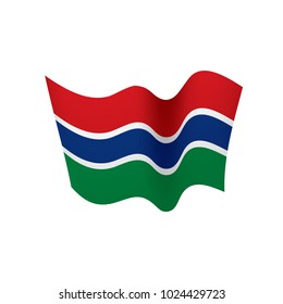 Gambia flag, vector illustration on a white background