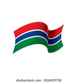 Gambia flag, vector illustration on a white background