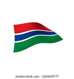 Gambia flag, vector illustration on a white background