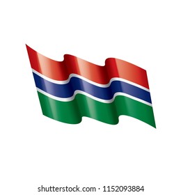 Gambia flag, vector illustration on a white background