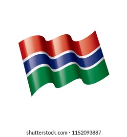 Gambia flag, vector illustration on a white background