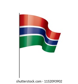 Gambia flag, vector illustration on a white background