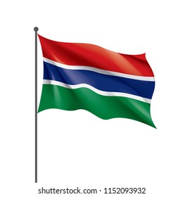 Gambia flag, vector illustration on a white background