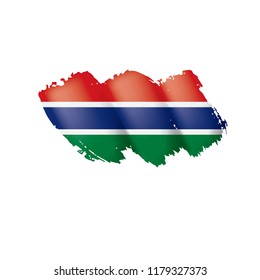Gambia flag, vector illustration on a white background