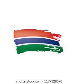Gambia flag, vector illustration on a white background