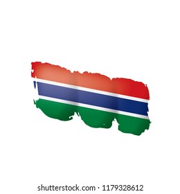 Gambia flag, vector illustration on a white background