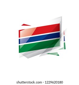 Gambia flag, vector illustration on a white background