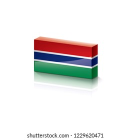 Gambia flag, vector illustration on a white background