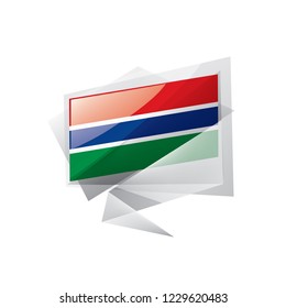 Gambia flag, vector illustration on a white background