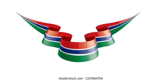 Gambia flag, vector illustration on a white background