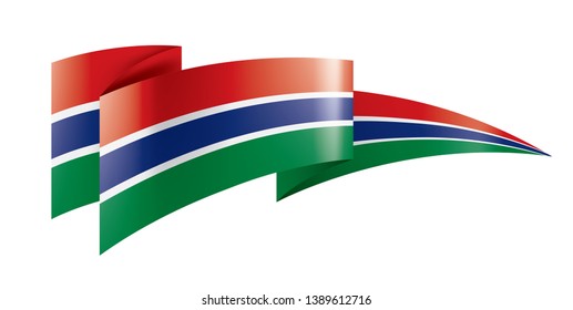 Gambia flag, vector illustration on a white background