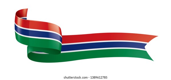 Gambia flag, vector illustration on a white background