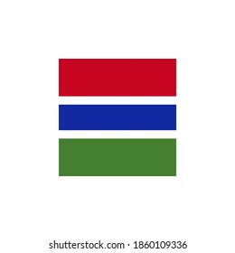Icono cuadrado del vector indicador de Gambia - ilustración. Bandera de Gambia. Concepto abstracto, icono, cuadrado, botón