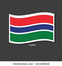 Gambia flag Vector waving with flags.