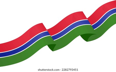 Onda de bandera de Gambia aislada en png o fondo transparente