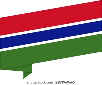 Gambia flag wave isolated on png or transparent background