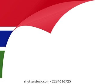 Gambia flag wave isolated on png or transparent background