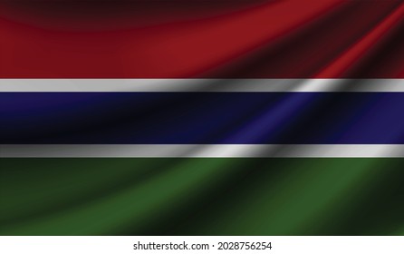 Gambia flag waving. Background for patriotic and national design. Vector illustration