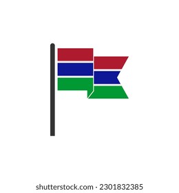 Juego de iconos de banderas de Gambia, símbolo del símbolo del vector del día de la independencia de Gambia
