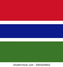 Gambia Flat Square Country Flag Icon