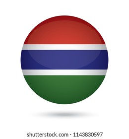 Gambia glossy round button. Vector Illustration EPS10.