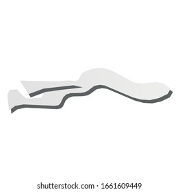 Gambia - grey 3d-like silhouette map of country area with dropped shadow. Simple flat vector illustration.