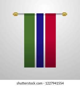 Gambia hanging Flag