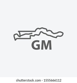 The gambia icon line symbol. Isolated vector illustration of  icon sign concept for your web site mobile app logo UI design.