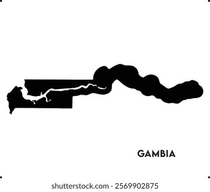 Gambia icon vector design, Gambia Logo design, Gambia's unique charm and natural wonders, Use it in your marketing materials, travel guides, digital projects, Gambia map logo vector, Black vector