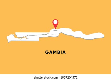 Gambia Isometric map with location icon vector illustration design