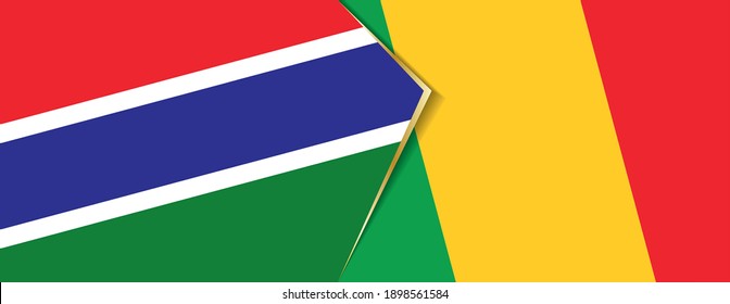 Banderas de Gambia y Mali, dos banderas vectoriales símbolo de relación o enfrentamiento.
