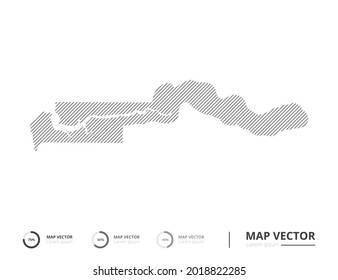 Gambia map abstract line gray on white background vector for presentation. Creative concept for infographic.