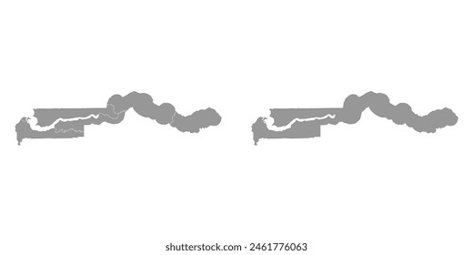 Gambia map with administrative divisions. Vector illustration.