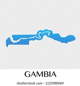 Gambia map in Africa  continent illustration design