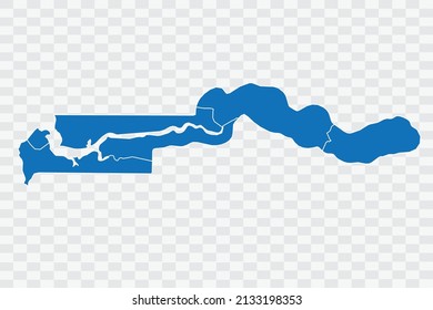 Gambia Map blue Color on Backgound png