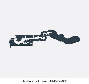 Gambia Map, Country Flat Map 