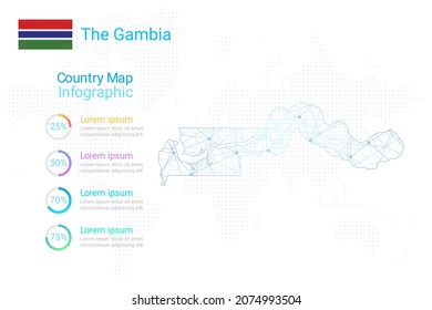 Gambia map with elements of infographics template. Vector illustration eps10